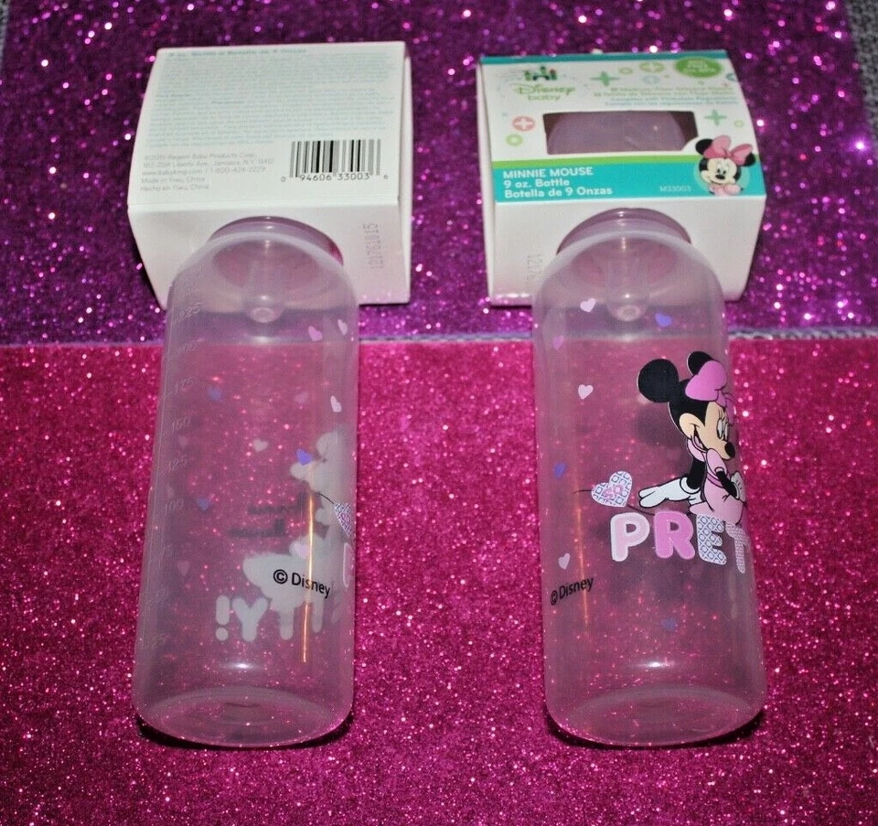 BIBERÓN DISNEY MINNIE MOUSE PETTY M33003 LOTE DE 2 NUEVO  Foto 1 de 2