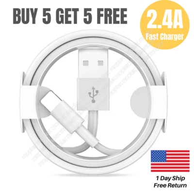 For Apple iPhone 13 12 11 8 7 6 5s SE Fast Charger Cable 3/6Ft USB Charging Cord - Image 1 of 4