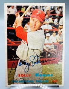 1957 Topps Baseball #231 Solly Hemus Philadelphia Phillies autógrafo - Imagen 1 de 7