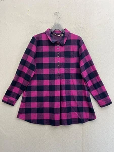 Weiche Umrandung Mad About karierte Tunika Damen Medium Petite lila - Bild 1 von 8