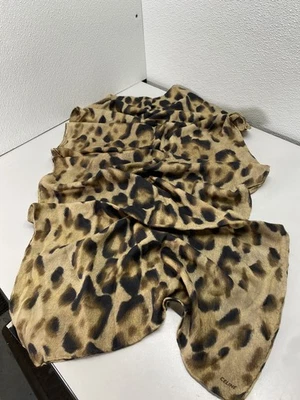 Bufanda larga ligera de cachemir Celine para mujer con estampado de leopardo 108 x 21 Foto 1 de 4