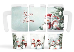 Vaso de acero inoxidable personalizado hecho a mano de 30 oz - Navidad - muñecos de nieve - regalo - Imagen 1 de 4