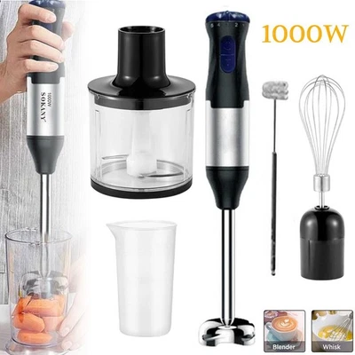 1000W 5 Speed 5 In 1 Immersion Electric Hand Blender Stick Chopper Mixer Juicer