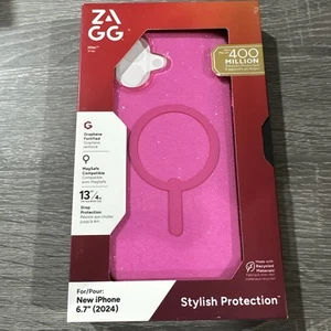 ZAGG Milan Snap Case for iPhone 16 Plus – Pink Glitter MagSafe Compatible 13f... - Photo 1 sur 6