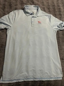 US Open USGA LACC Blue White Striped Golf Polo Shirt Men's Large 123rd - Picture 1 of 4