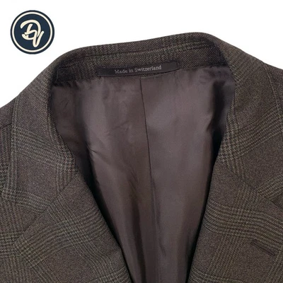 Mens 44 S Ermenegildo Zegna  " 15 Mil Mil 15 " Brown Glen Plaid Flannel Weight - Image 1 of 4