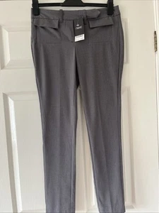New Next Grey Checked Tailored Slim Trousers Size 8 long £35 - Picture 1 of 7