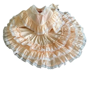 Vestido vintage LILO California para niñas talla 6 obstrucción fiesta melocotón EE. UU. - Imagen 1 de 5