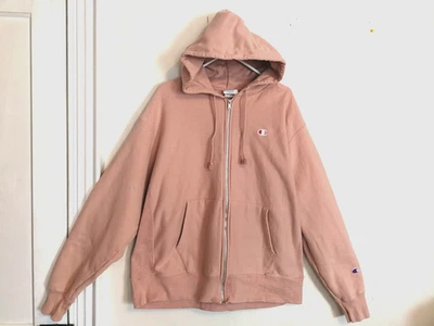Champion Mens Hoodie Jacket XL Dusty Rose Full Zip Reverse Weave Pockets Logo - Image 1 of 4