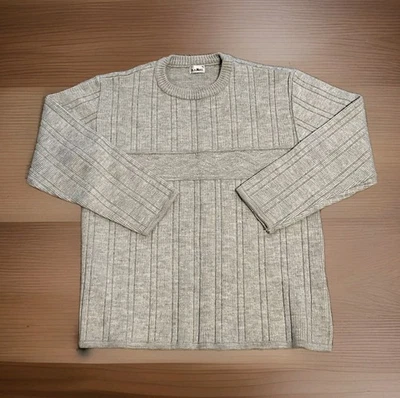 Suéter De Colección Para Hombre XL Gris Mezcla de Lana Cable Tejido Cosby Hip Hop Foto 1 de 4