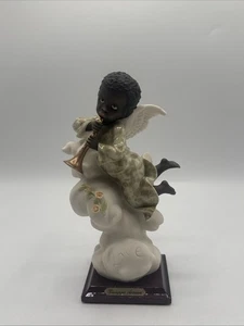 Giuseppe Armani Florence Italy Figur schwarzer Engel mit Flöte musikalisch spirituell - Bild 1 von 10