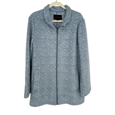 Abrigo largo Banana Republic cuello embudo azul mezcla de lana guisante cómodo retro invierno XL Foto 1 de 4