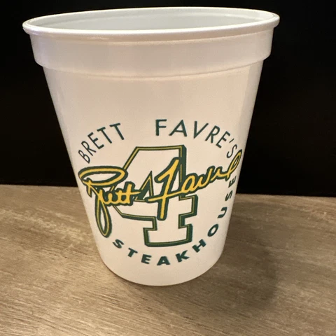Brett Favre 4 Steakhouse Plastic Cup Favre’s Keys to Success Cover
