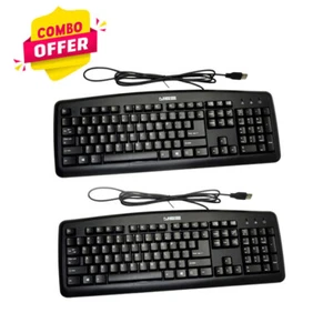 2 Qty - USB Wired Keyboard - NCS KU-0325 Black (Combo Offer) - Picture 1 of 4
