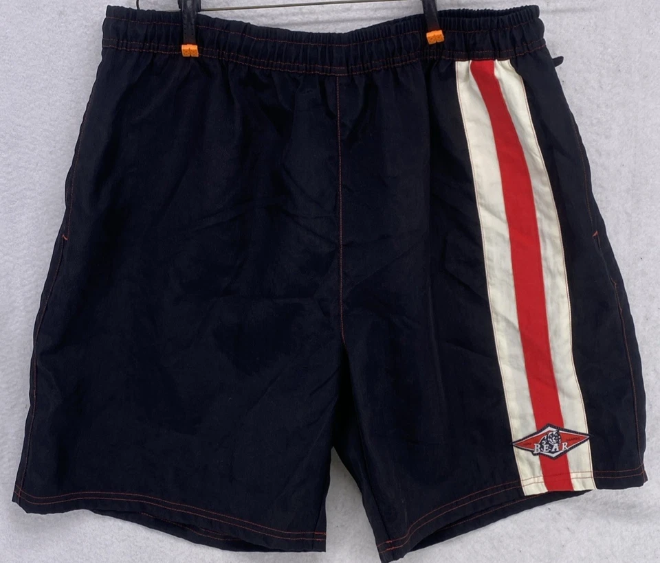 Costume da bagno uomo Bear Surf 34" tavola nylon rosso nero coulisse anni 90 onda - Immagine 1 di 4