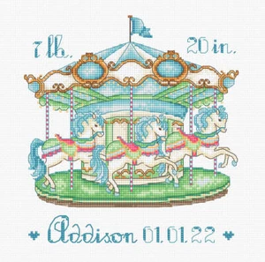 Kit de punto de cruz contado Baby Carousel L8047 LetiStitch - Imagen 1 de 12