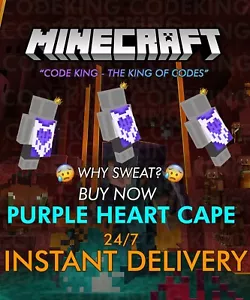 Minecraft Java & Bedrock Edition - Twitch Purple Heart Cape Xbox/PC/ALLE PLATTFORMEN - Bild 1 von 2