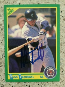 ALAN TRAMMELL DETROIT TIGERS HOF AUTOGRAPHED SIGNED 1990 SCORE #9