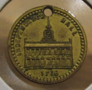 1876 United States Centennial Token Independence Hall Liberty Bell Philadelphia - Picture 1 of 2