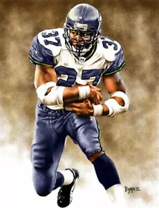 Shaun Alexander Seattle Seahawks 11 x 14 Giclee von James Byrne Serie 1 - Bild 1 von 1