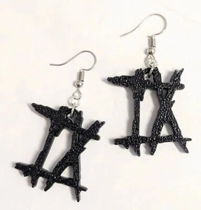 Ice Nine Kills Black PVC Earrings NEW - Picture 1 of 4