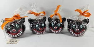 Lot 4 RARE Vtg 2000 Enesco Halloween "Spooky Face Cat" Figural Candles/BRAND NEW - Picture 1 of 9