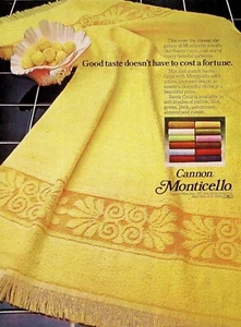 VINTAGE 1980s Print Ad ~ Cannon Monticello Towels ~ Good taste doesn't have to.. - Picture 1 of 1