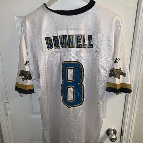 MARK BRUNELL JACKSONVILLE JAGUARS VTG LOGO ATHLETIC FOOTBALL JERSEY 2XL WHITE Cover