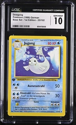 Pokemon Dewgong 25/102 GERMAN 1st Edition Base Set - CGC 10 - Image 1 of 3