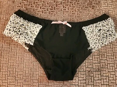  Bragas cortas descaradas botín con volantes a lunares blanco transparente para casa de muñecas M Foto 1 de 4