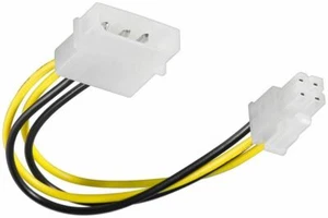 4PIN Stromadapter ATX 1.1 Molex Stecker 4polig auf Mainboard Anschluss 4 PIN 12V - Bild 1 von 1