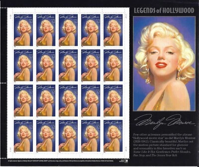 Marylin Monroe Stamp Sheet & 5 FDC's Cachet MNH 32 Cent - Legends of Hollywood - Image 1 of 3