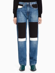 Jeans Calvin Klein American Classics vita alta toppa dritta W28 L30 stonewash - Foto 1 di 12
