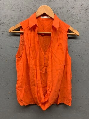 Alice + Olivia Blouse Women’s Size S Orange Silk Blend Sleeveless Office - Image 1 of 4