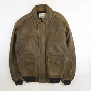 Vintage L.L. Bean Leather Bomber Jacket Size Medium - Imagen 1 de 8