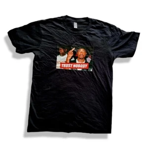 Tupac + Biggie, Trust Nobody, black loose fitting short sleeve T-shirt Size Med - Picture 1 of 5