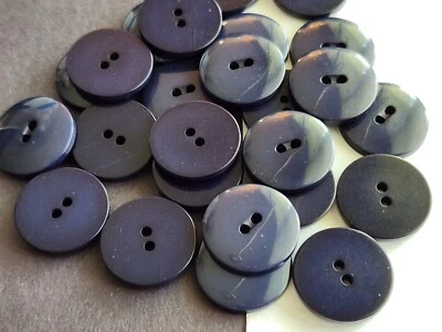 12 Navy Blue Color 2-hole sew-through plastic buttons 22mm  - Image 1 of 4