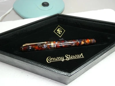 Conway Stewart Regency Fountain Pen Sepia Blue With 18k Bands & Nib Boxed 2010 - Image 1 of 4