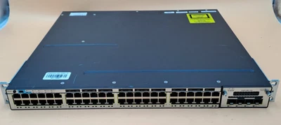 Cisco WS-C3750X-48T-L 48-Port Gigabit Managed Switch C3KX-NM-10G Module No SFPs - Image 1 of 4