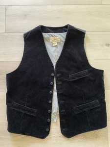 DENIM & SUPPLY RALPH LAUREN - MEN’S CORDUROY VEST - BLACK - LARGE - Picture 1 of 4