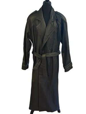 Gabardina larga de cuero para hombre Pelle Studio años 80 de colección”. Talla M. Matrix, gótico Foto 1 de 4