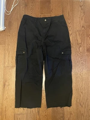 Baggy Wide Leg Black Cargo Pants Vintage 90s Street wear - Image 1 of 4