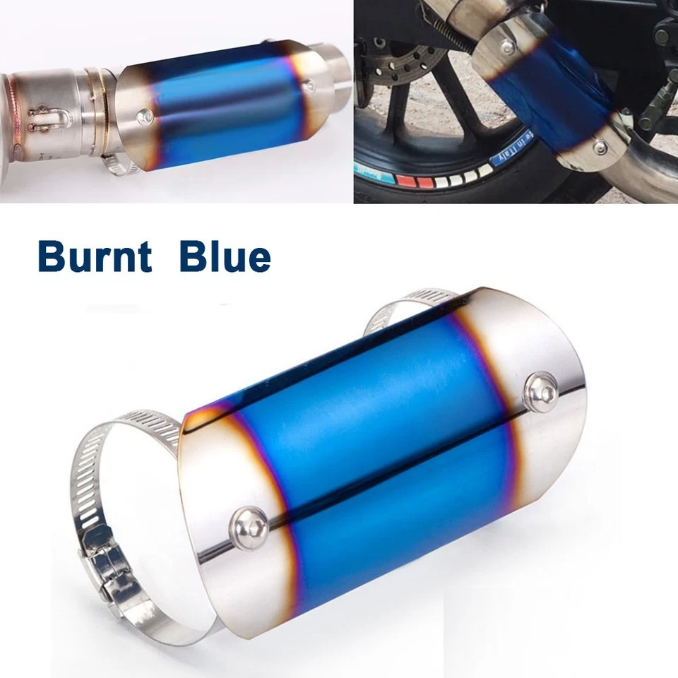 Motorcycle Exhaust Heat Shield Middle Muffler Pipe Cover Protector Guard Blue - Image 1 of 4
