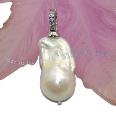 Enorme colgante de perlas barrocas Keshi multicolor natural real de 15x20 mm enchapado en oro de 14K Foto 1 de 4