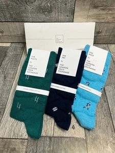 The London Sock Exchange confezione regalo uomo 3 paia taglia 7-12 pallone sportivo rugby - Foto 1 di 12