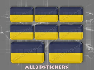 8 x Adesivi Resinati 3D Rettangolare Bandiera Chemnitz- Tutte le Bandiere - Imagen 1 de 1