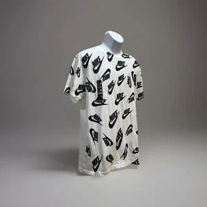 NWT Nike Sportswear All Over Print Size Med White Shirt All Over Fresh - Picture 1 of 8