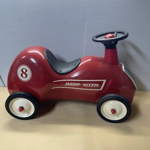 RETIRED Vintage Model 8 METAL Radio Flyer Little Red Roadster Toy Ride On Car - Picture 1 of 9