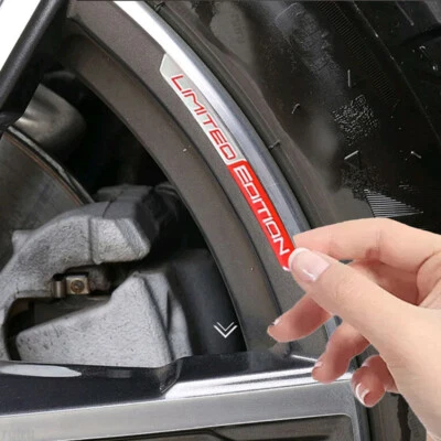 4× Red Limited Edition Logo Car Wheel Hub Sticker Emblem Badge Decal Accessories — 第 1/4 张图片