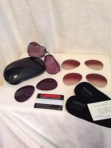 GAFAS DE SOL DE AVIADOR CARRERA 1980 NEGRAS, Modelo 5621, 4 JUEGOS/LENTES, GRANDES - Imagen 1 de 12